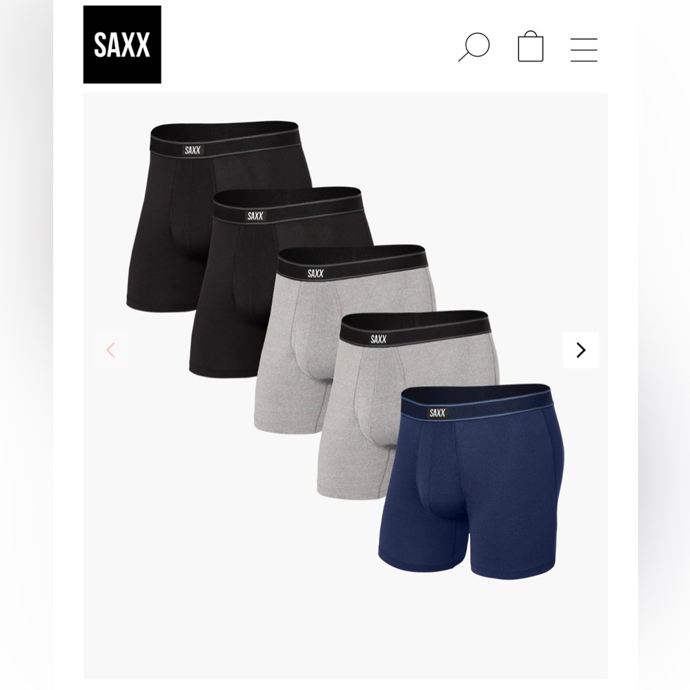 SAXX Men's 5-Pack Boxer Briefs Daytripper - Black, Gray, Navy